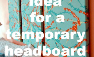 temporary alternative headboard idea