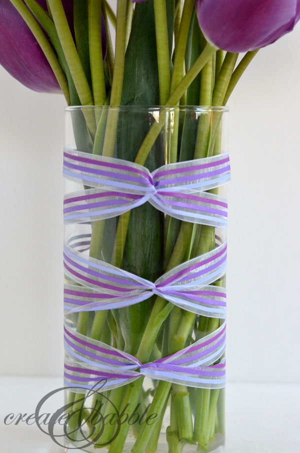 decorating with vases ribbon flower