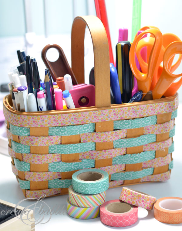 Washi Taped Basket_createandbabble