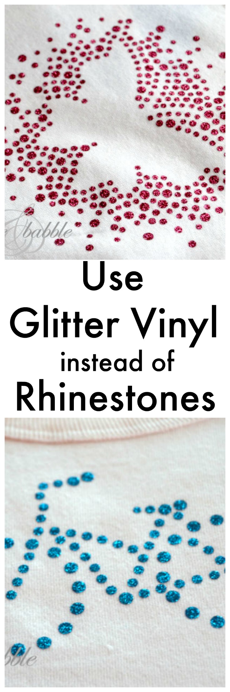 Use glitter vinyl instead of rhinestones with your Silhouette machine