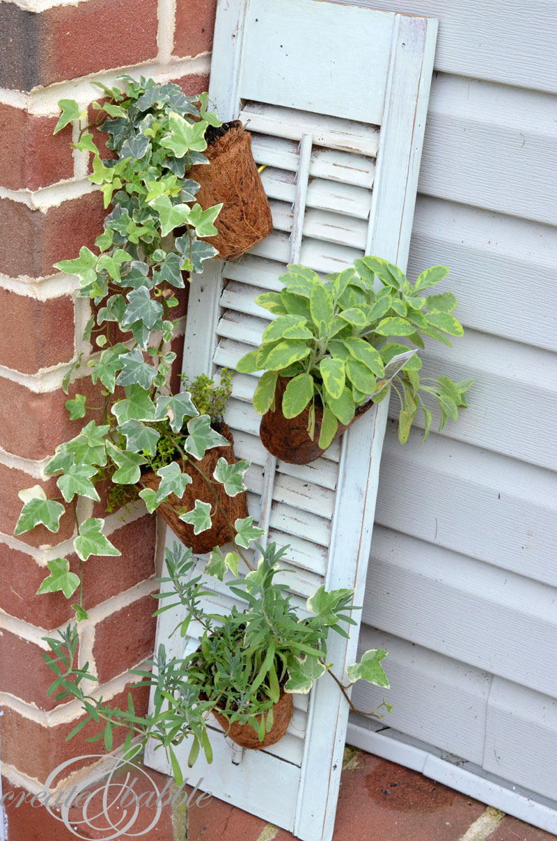 herb garden on a shutter_createandbabble.com