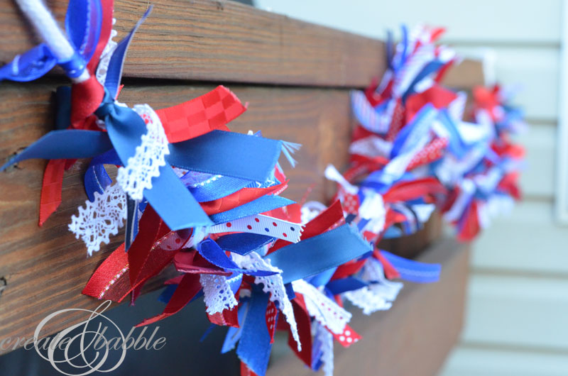 Red, White & Blue Ribbon Garland