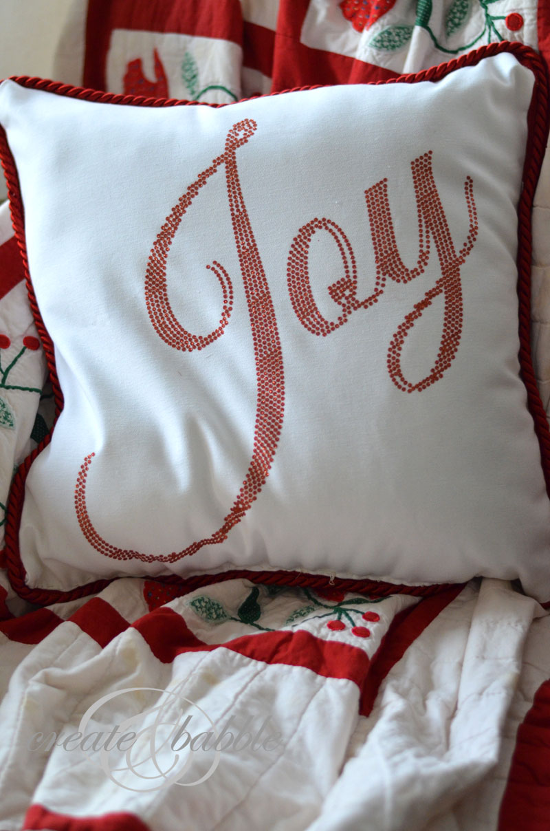 joy christmas pillow_createandbabble