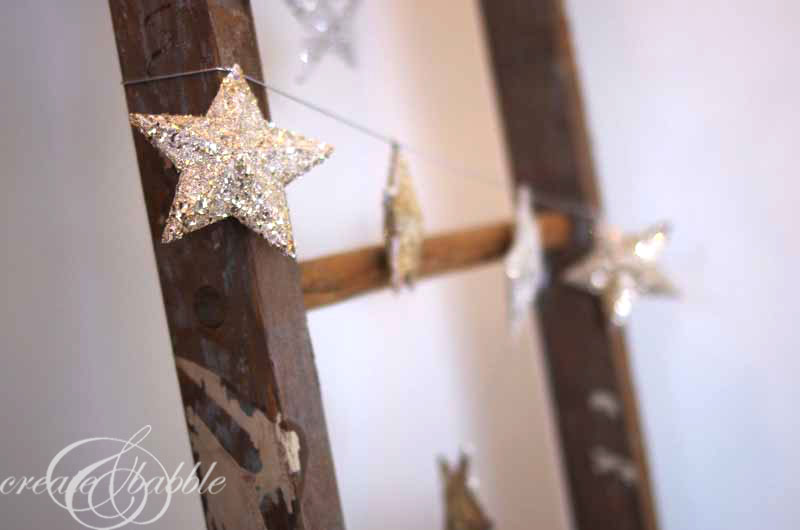 glitter glass star garland_createandbabble.com