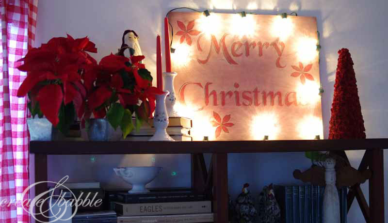 merry christmas sign with lights