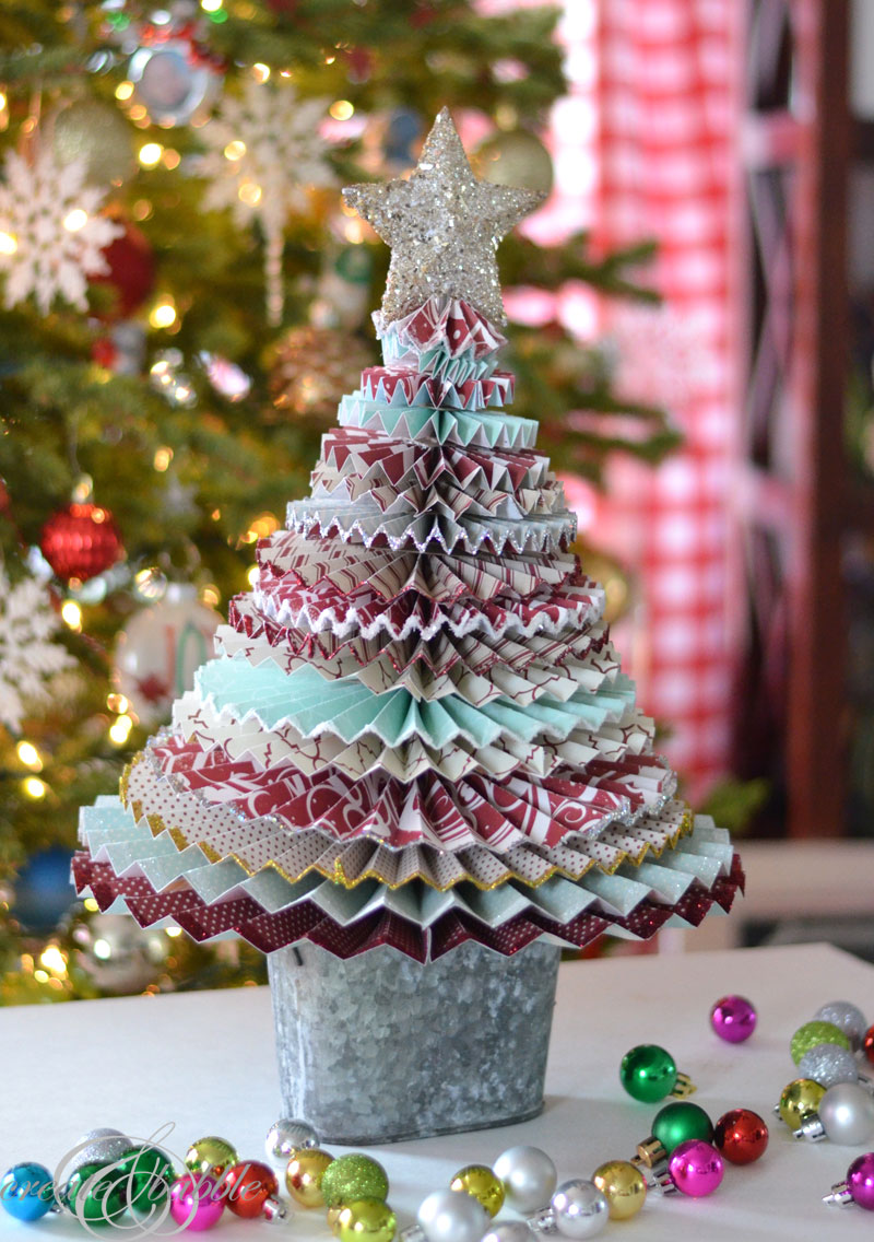 Rolled Paper Roses Christmas Tree - Create and Babble