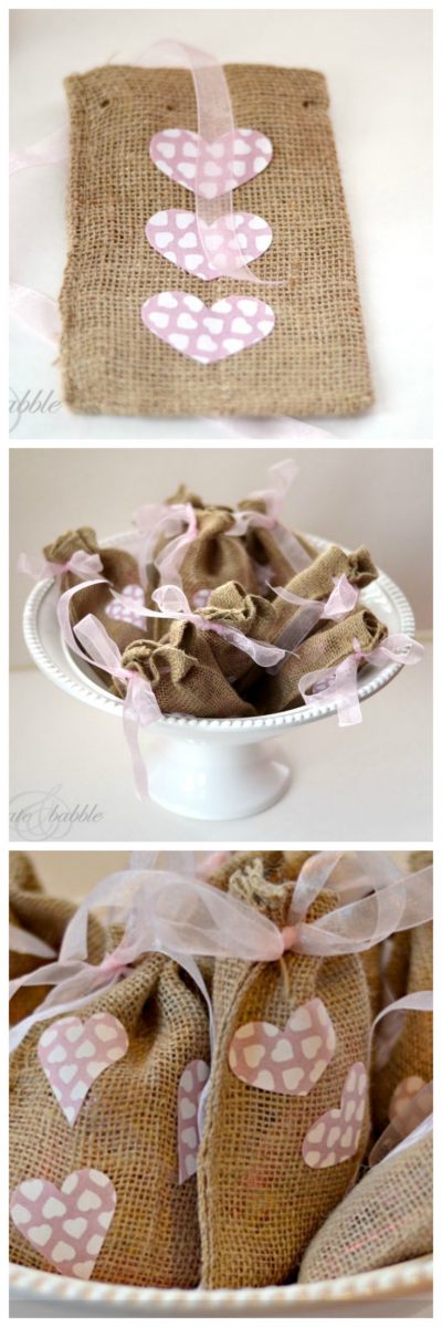 Burlap Valentine's Day Treat Bags to Make