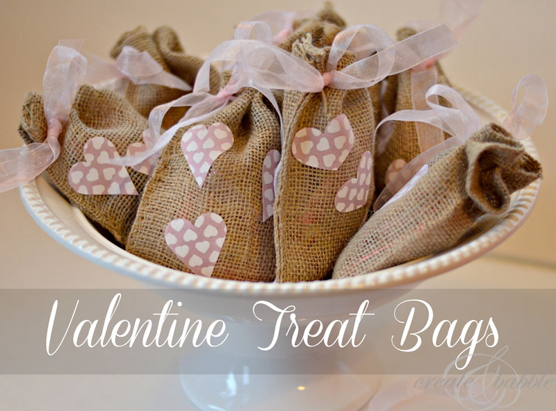 Valentine Burlap Treat Bags