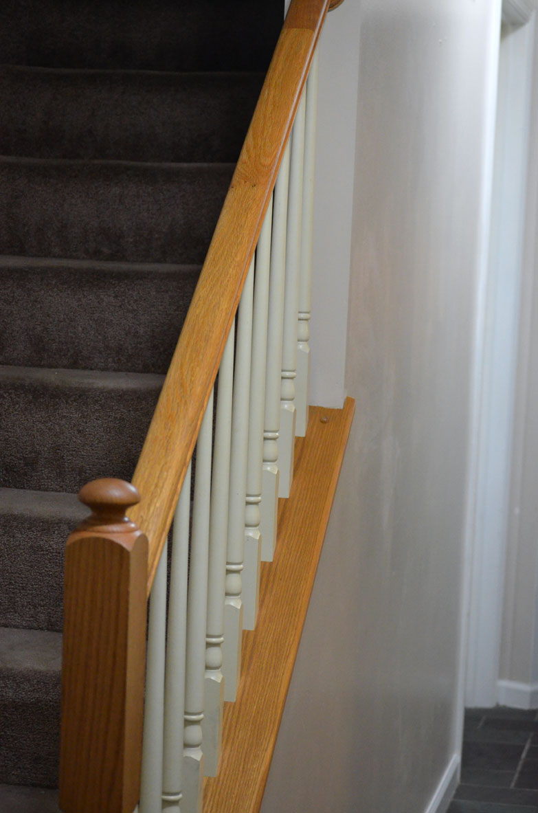 Staircase makeover before