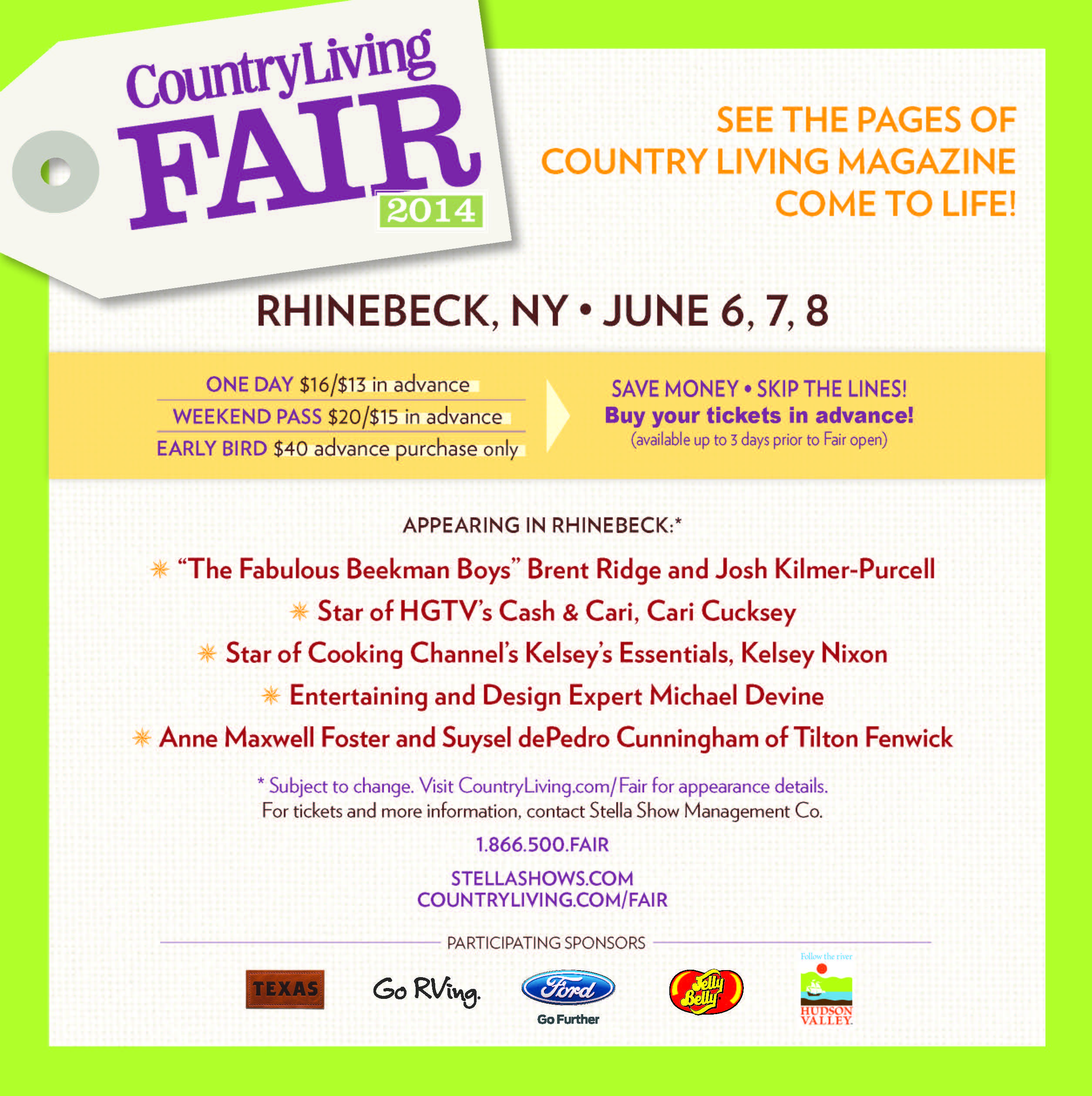 Country Living Fair Ticket Giveaway