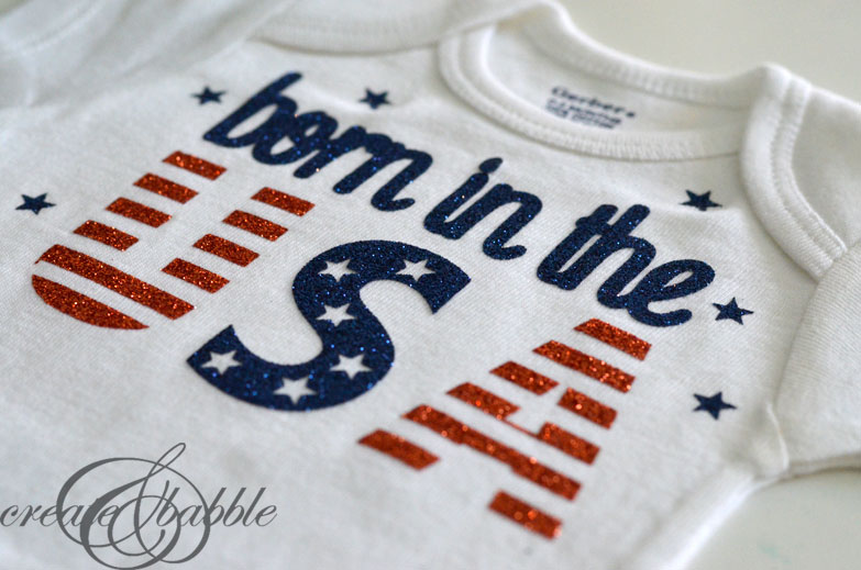 PATRIOTIC ONESIE DESIGN CREATED IN SILHOUETTE STUDIO. GET THE FREE CUT FILE