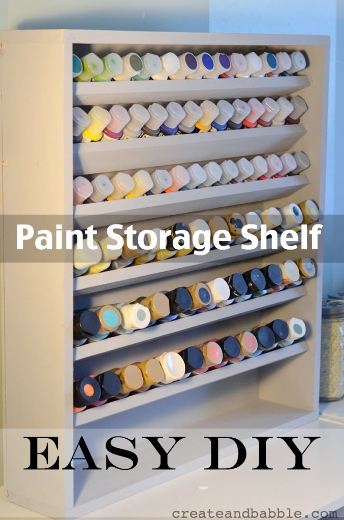 DIY Paint Storage Shelf Create and Babble