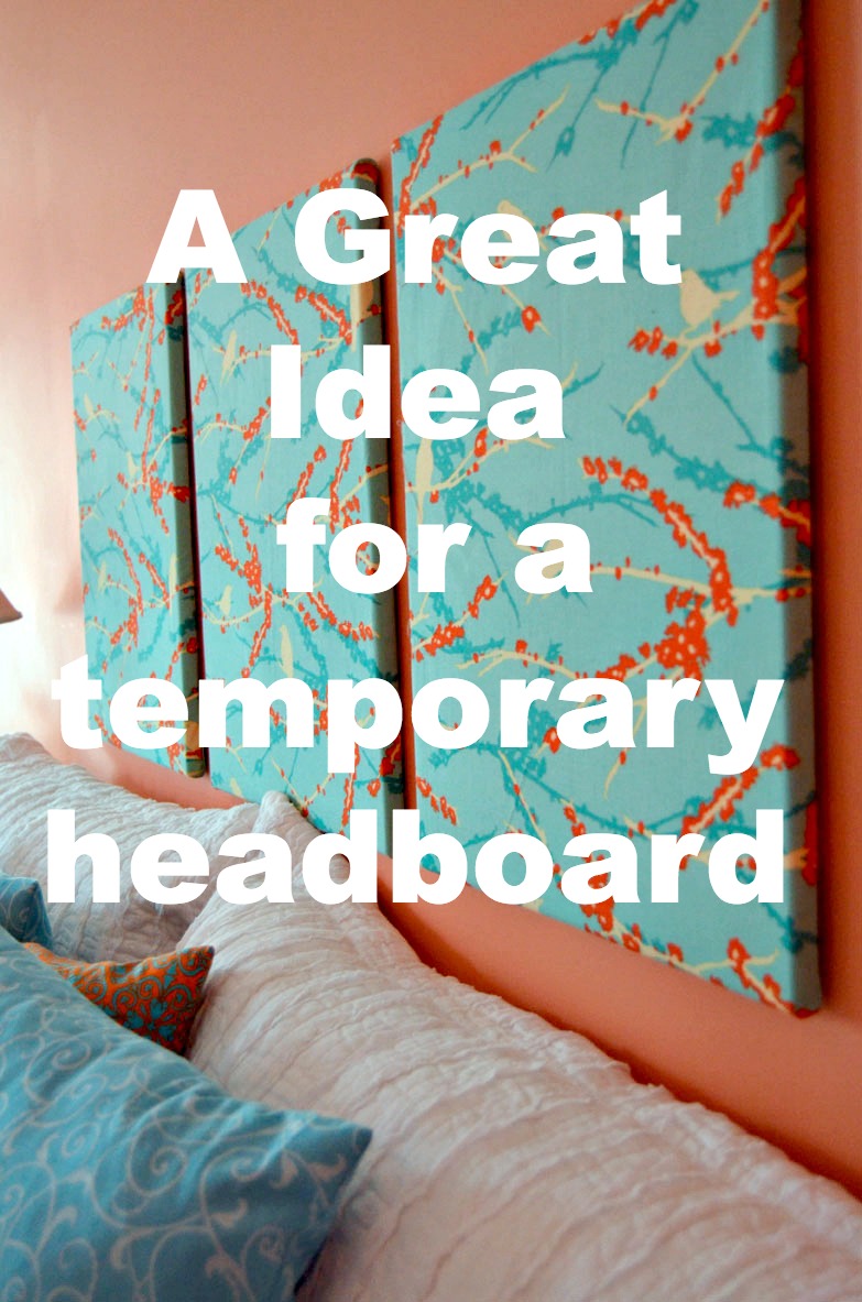 temporary alternative headboard idea