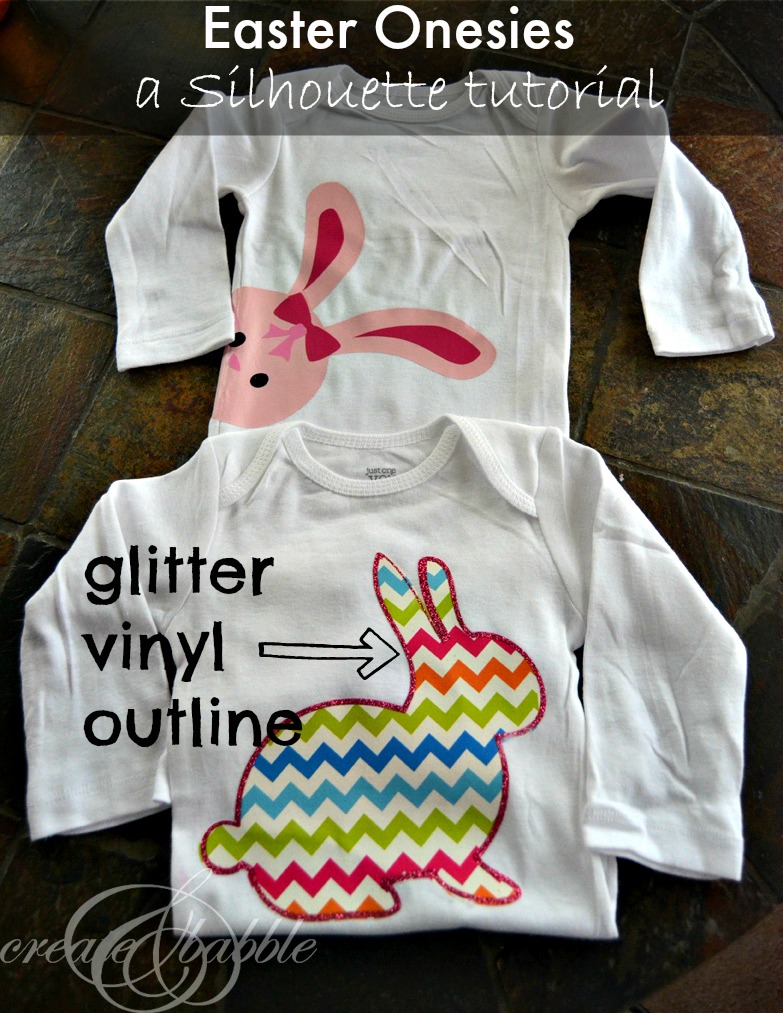 DIY Easter Onesie with glitter outline