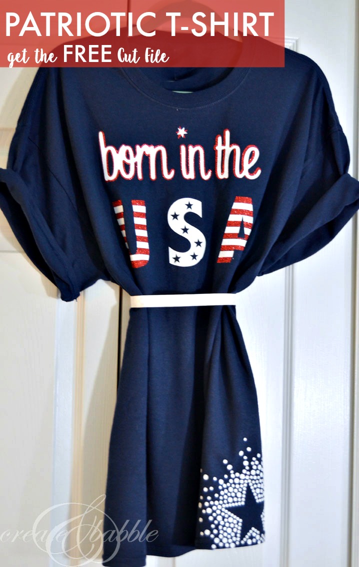Patriotic T-shirt Design made in Silhouette Studio. Ask for the free cut file.