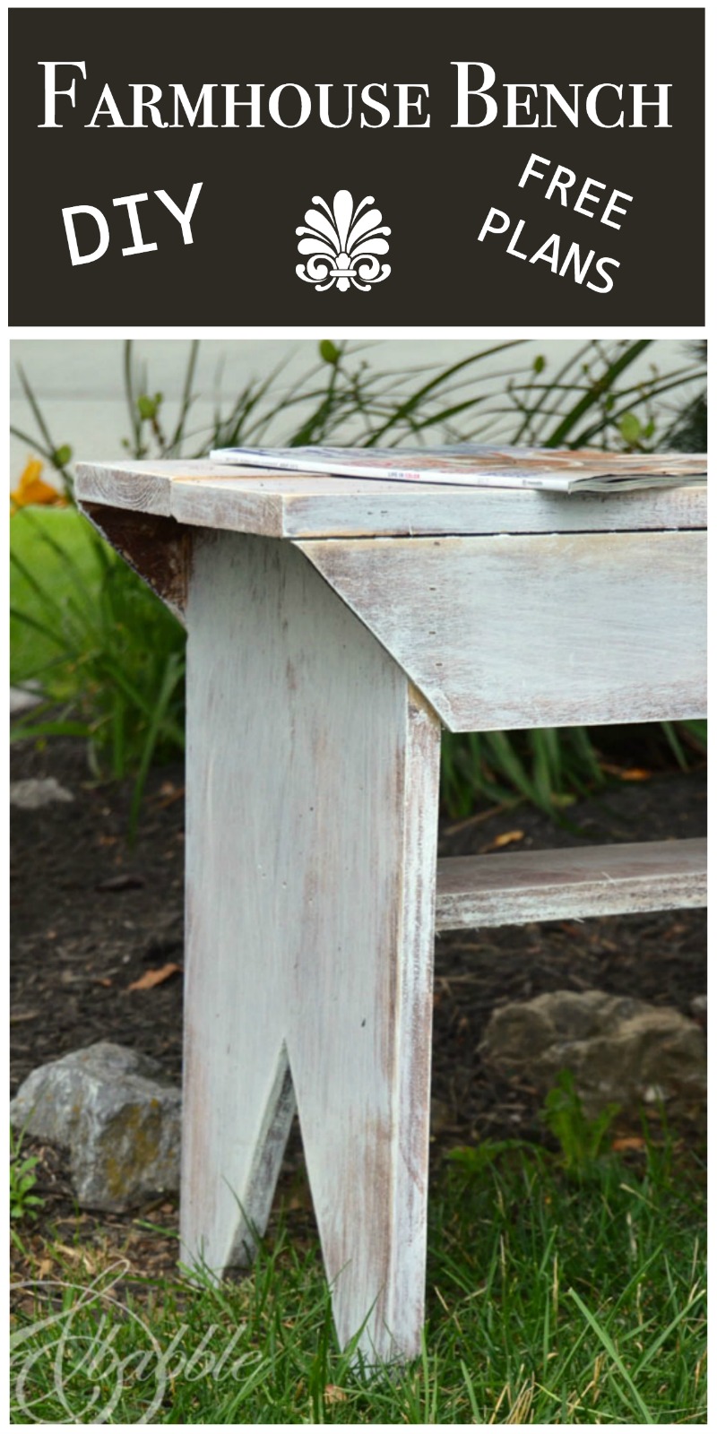  DIY  Farmhouse  Bench Create and Babble