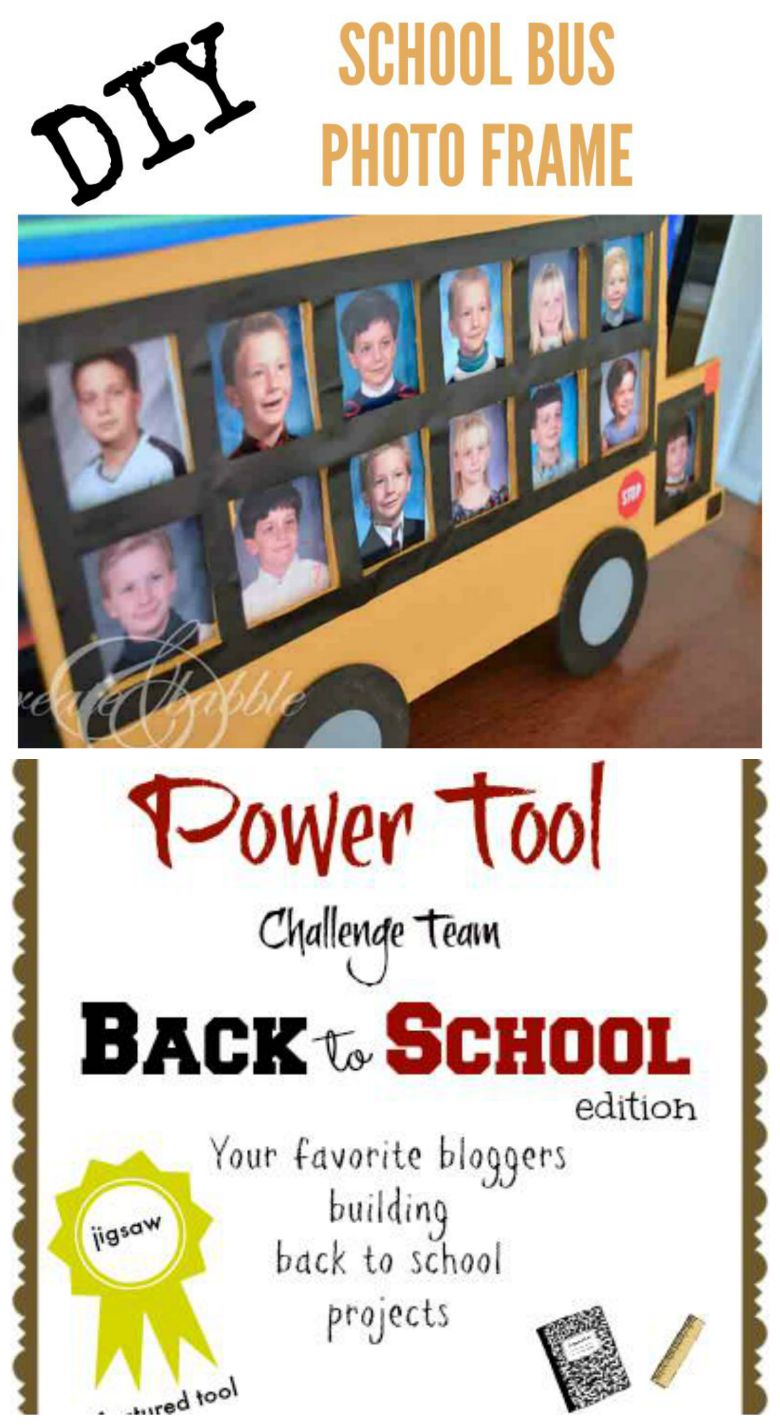 school bus photo frame pin