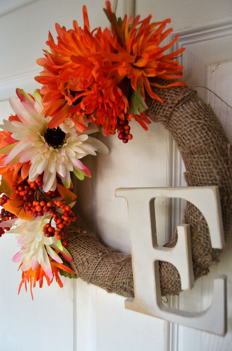 Fall Wreath With Burlap