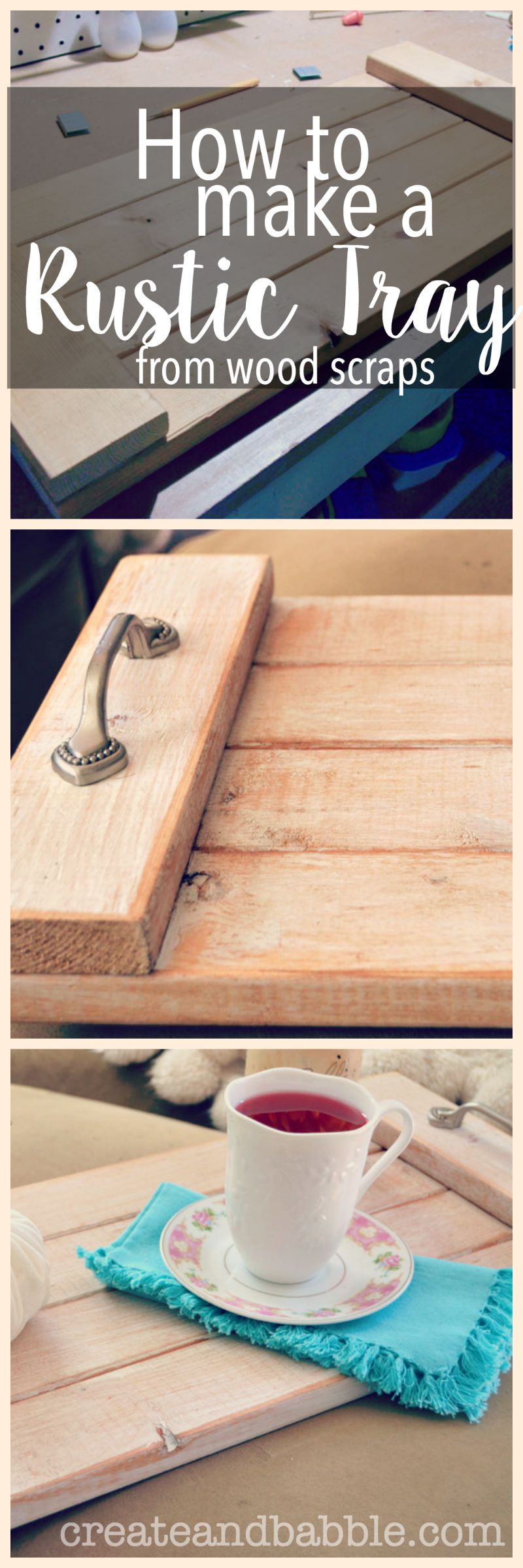 how to make a rustic tray from wood scraps