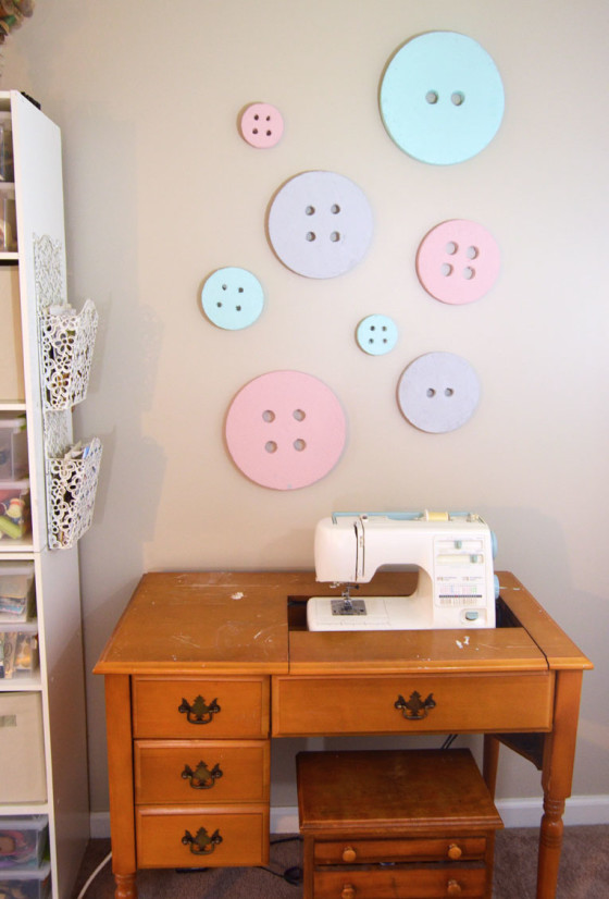 DIY Button Wall Art {for a Sewing/Craft Room} Create and Babble