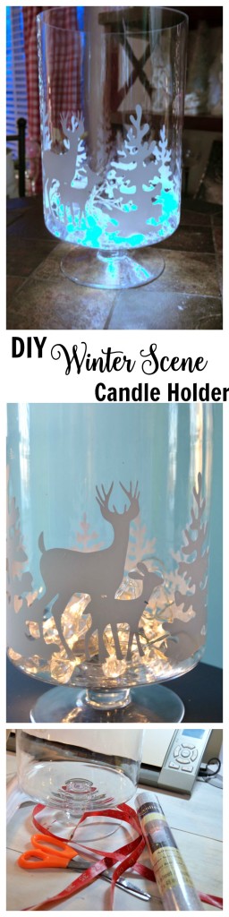 DIY Winter Scene Candle Holder