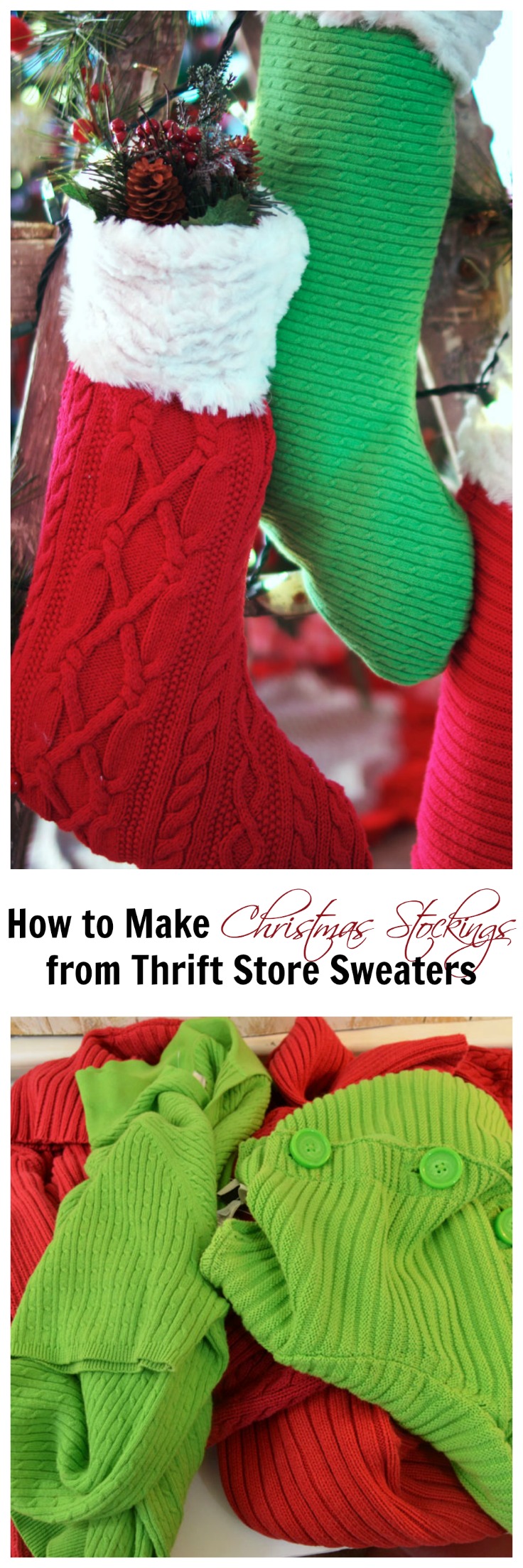 How to Make Christmas Stockings From Old Sweaters - Create and Babble