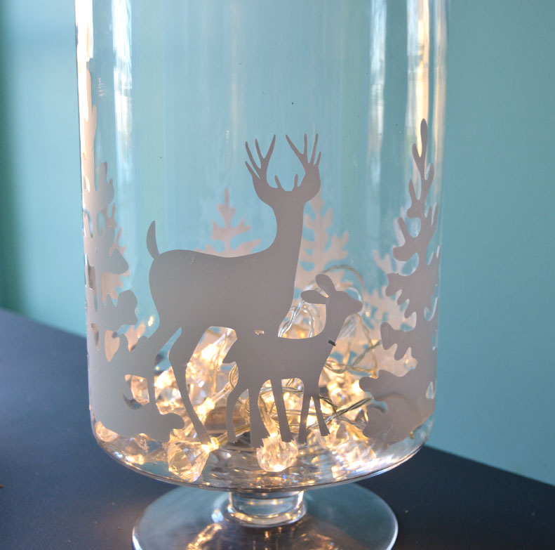 DIY Winter Glass Candle Holder-createandbabble.com