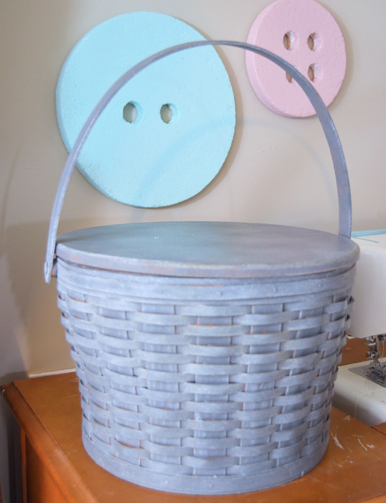 An Antiqued Basket was made using paint and liming wax