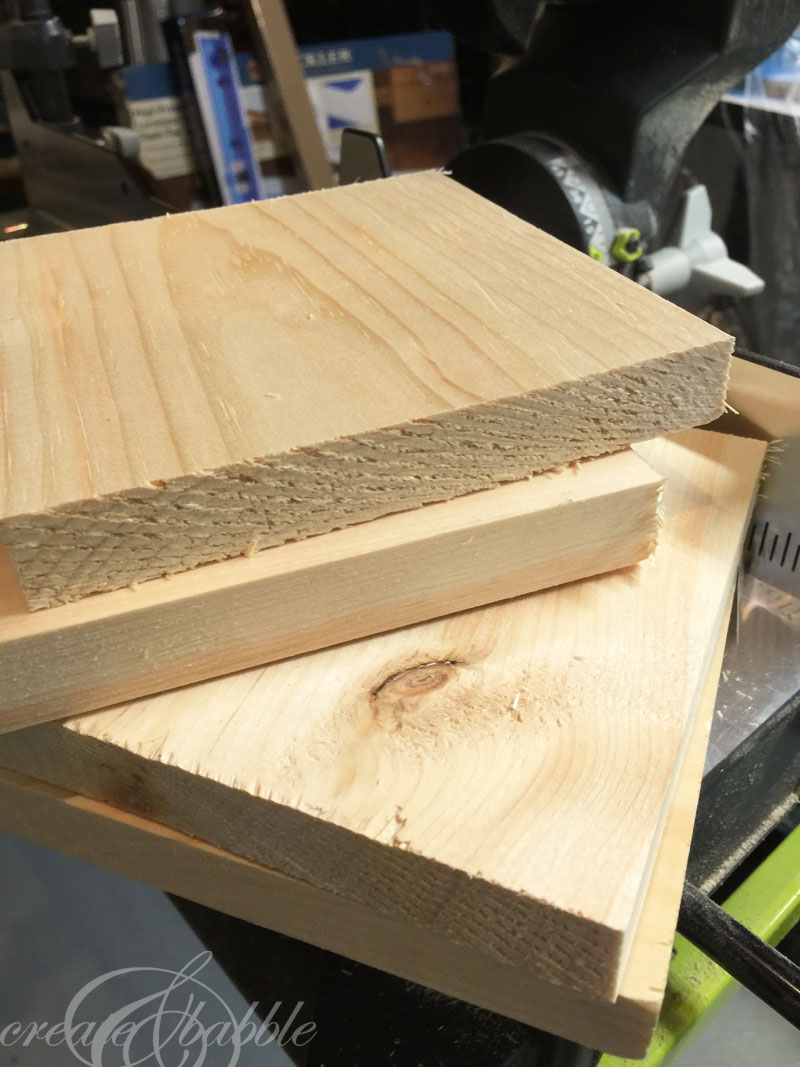 Cutting wood into squares for large scrabble pieces