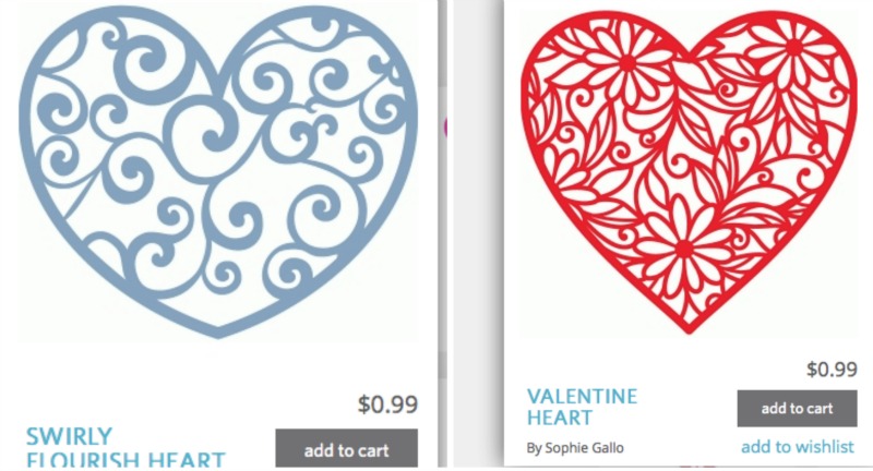 hearts from Silhouette online store