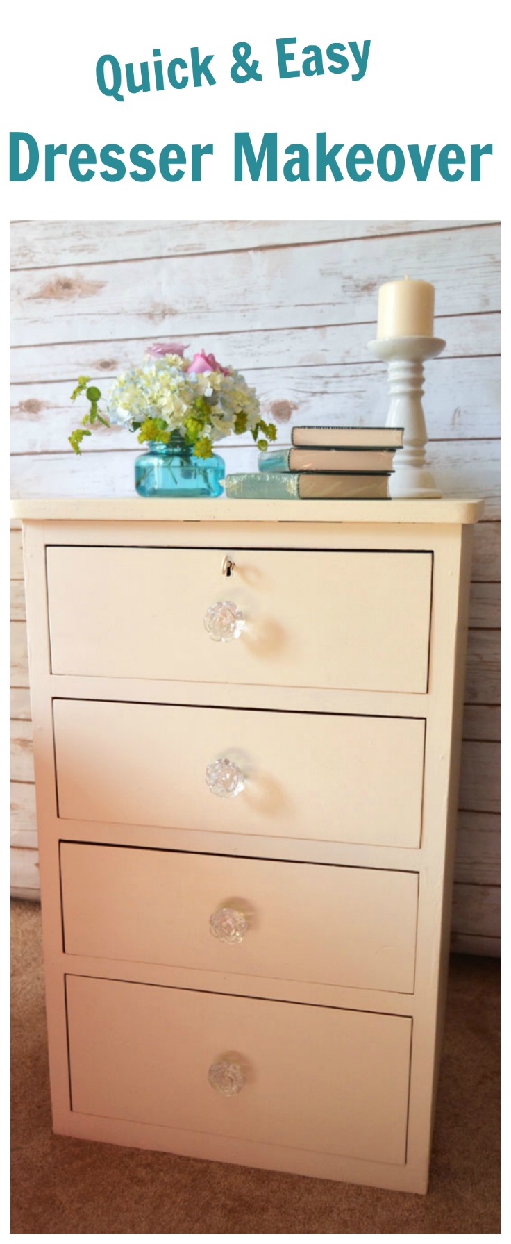 Quick and easy chest of drawers makeover