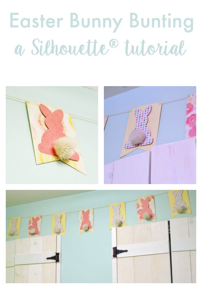 Easter Bunny Bunting - a Silhouette® tutorial - make a quick, cute & easy card stock Easter bunny banner