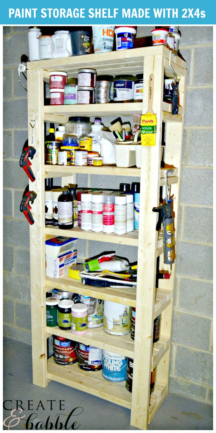 Build a paint storage shelf with 2x4s