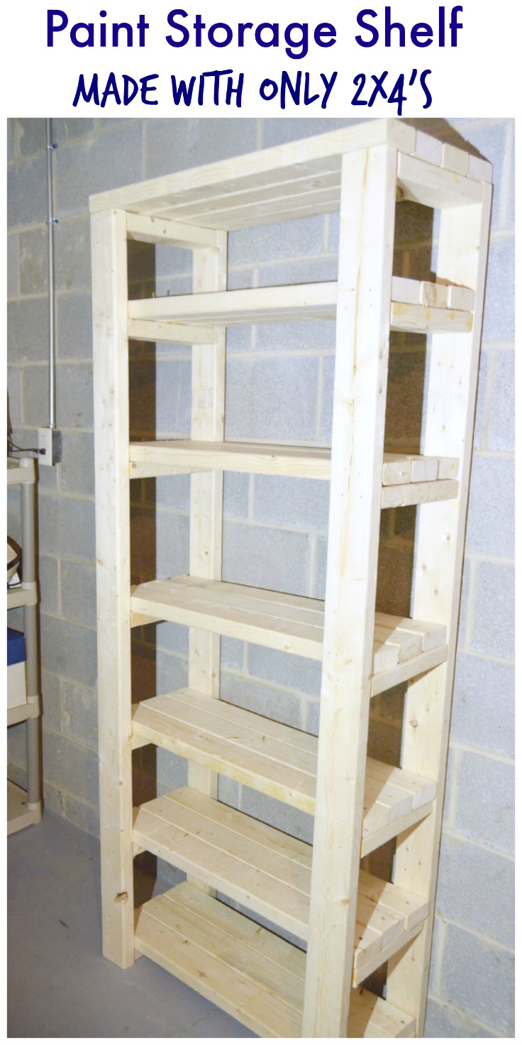 Paint Storage Shelf made with only 2x4s