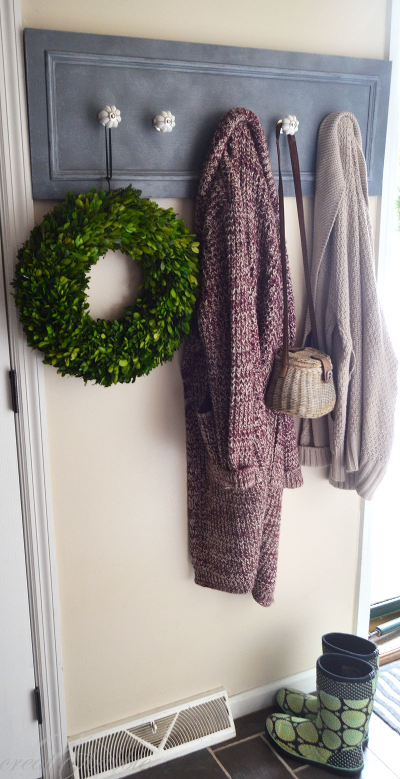 How to repurpose a Cupboard Door into Coat Rack