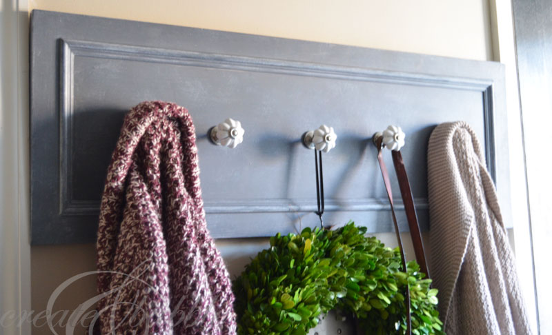 DIY Upcycled Cupboard Door into Coat Rack