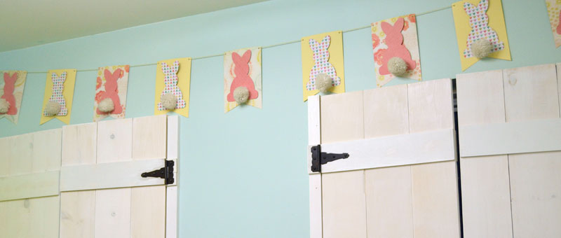 Easter Bunny Bunting on kitchen wall