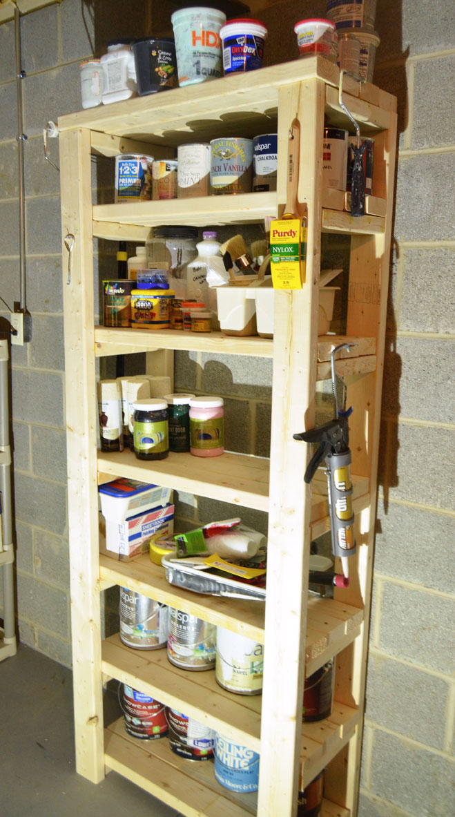 DIY Storage Shelves with 2x4s and Plywood - The Handyman's Daughter