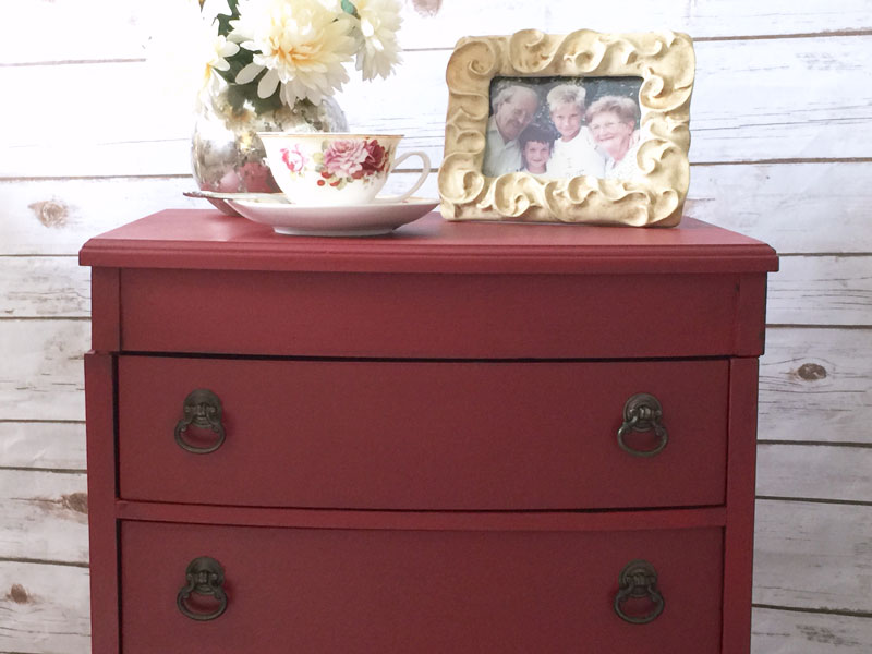 Red Painted Chest of Drawers