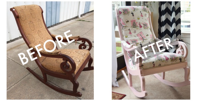 BEFORE AND AFTER OF CHAIR MAKEOVER