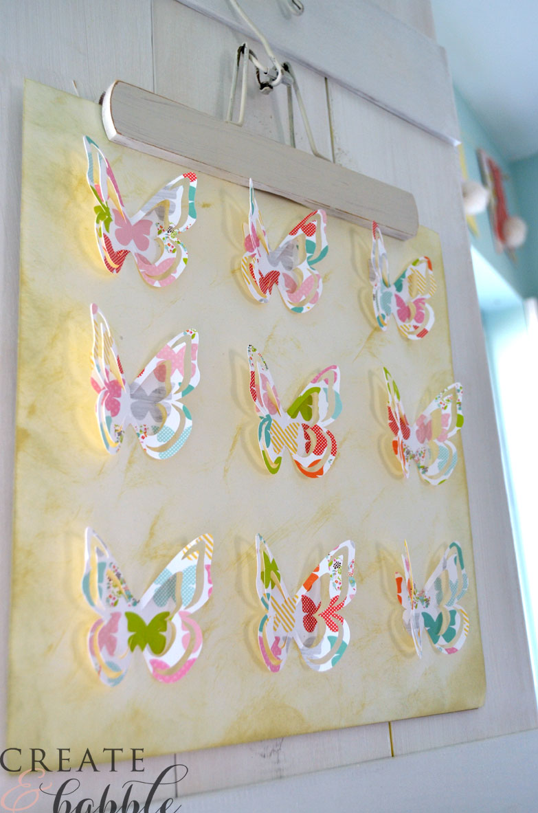 butterfly spring wall art on hangers