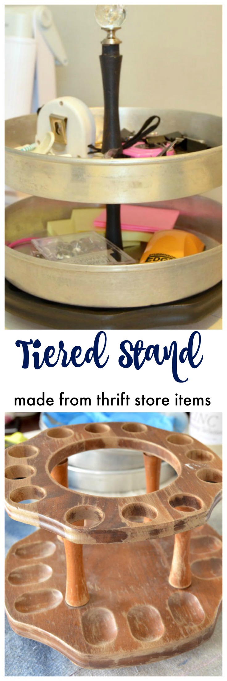 Tiered Stand Made From Thrift Store Items