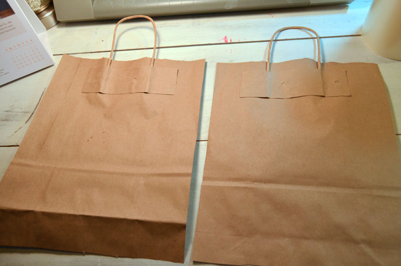 paper bag with sides removed