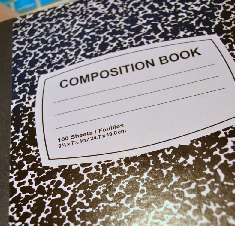 start out with a plain composition notebook