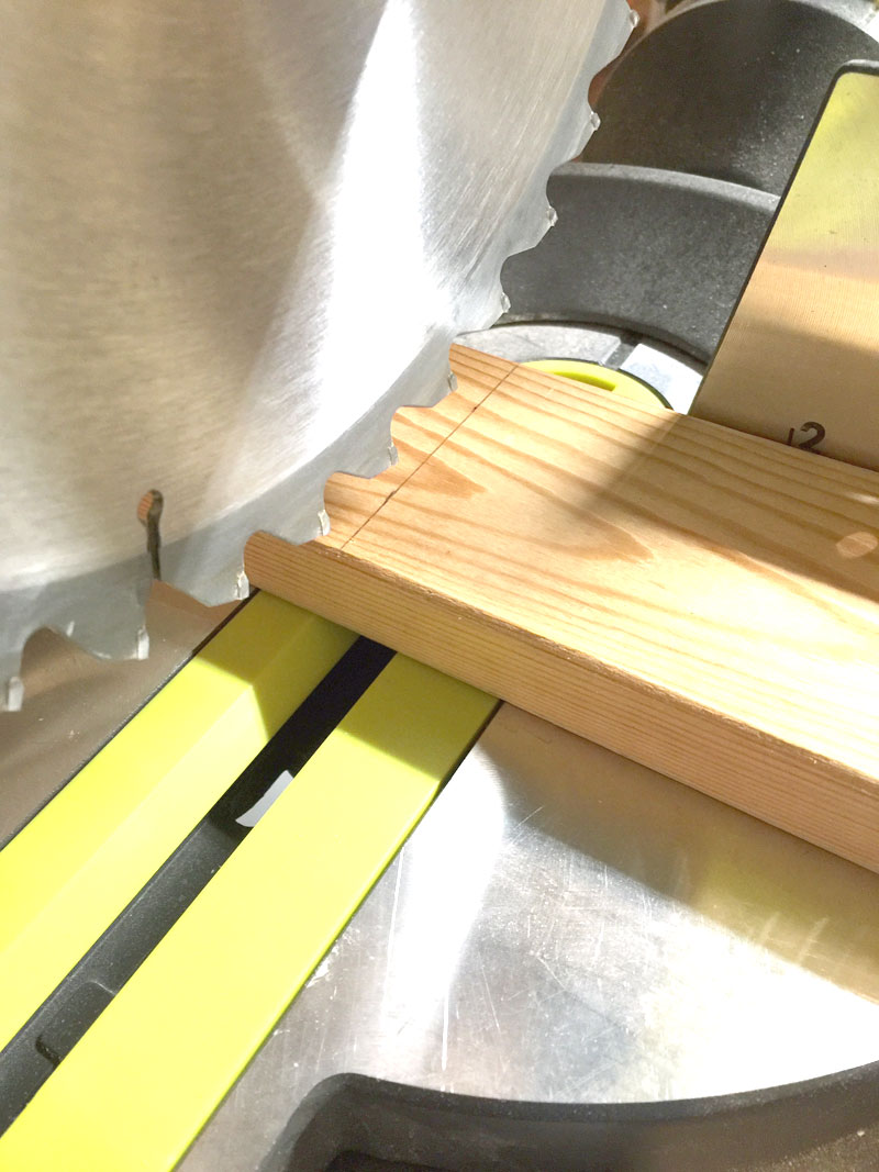 Cut wood with ryobi miter saw