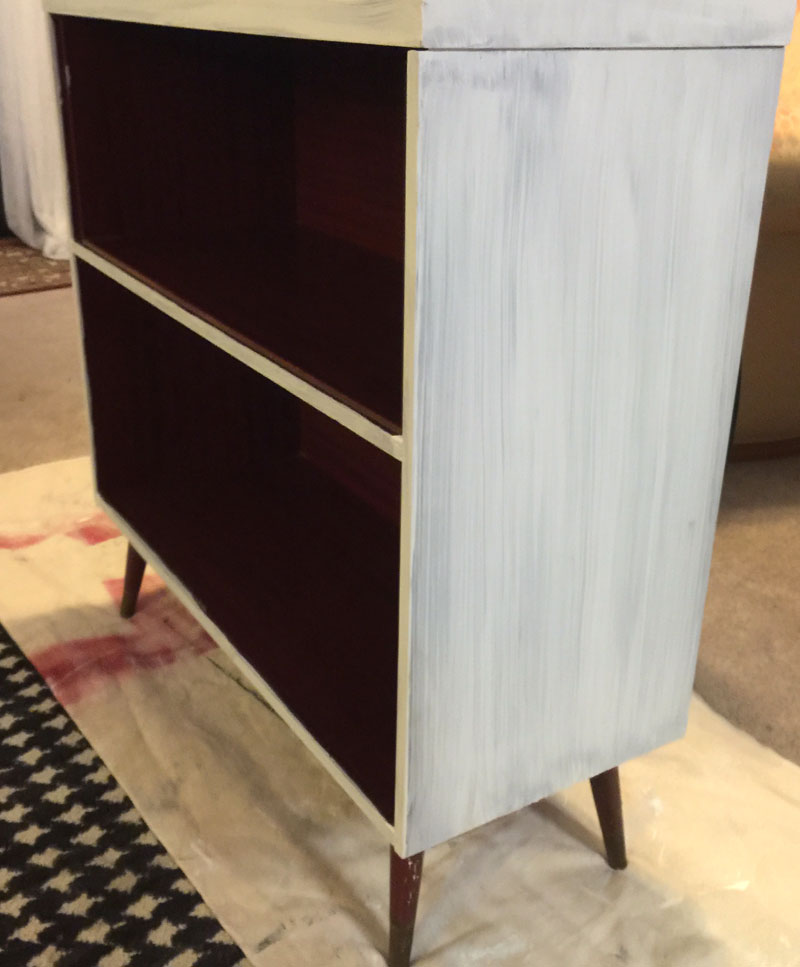 record cabinet with just one coat of pure and original paint in white