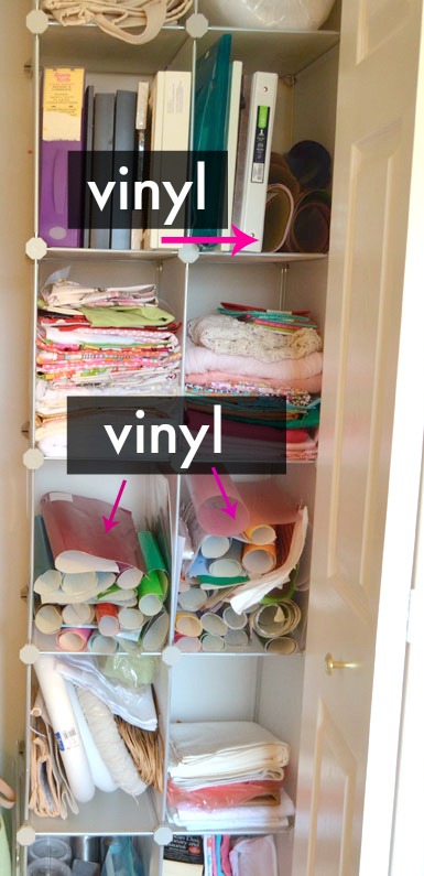 Finally tried the vinyl roll storage idea I've seen all over TikTok! , vinyl roll storage