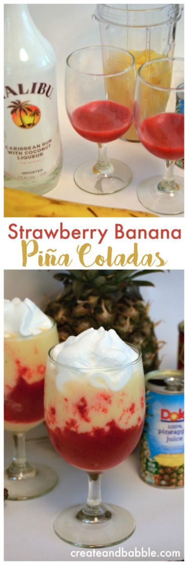 Strawberry Banana Piña Colada Recipe - Create and Babble