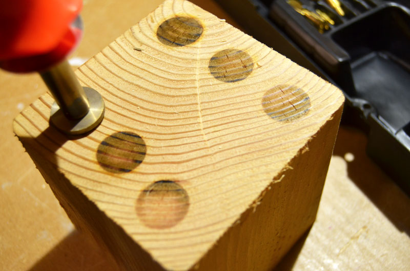 how to make lawn dice using a 4 x 4 piece of wood