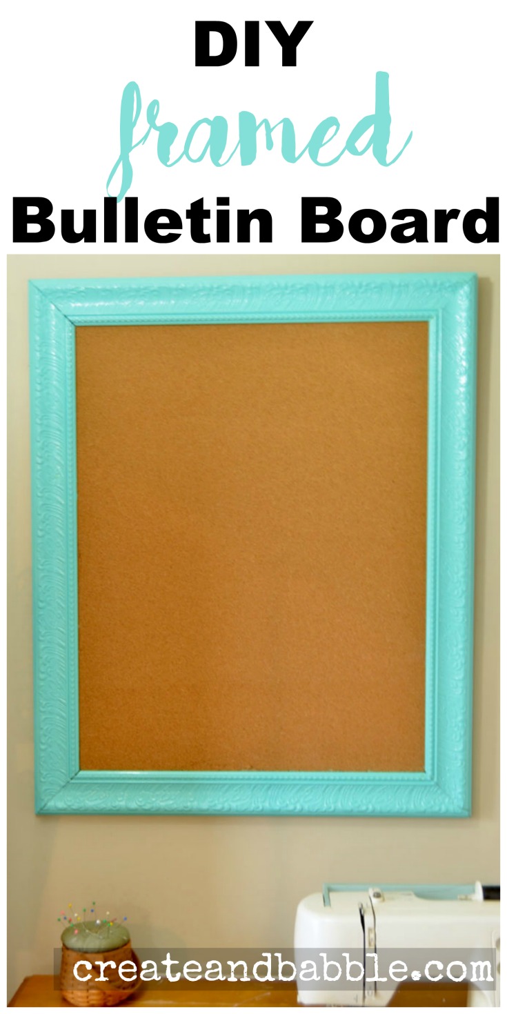 I made framed bulletin boards from old framed prints that I found at a yardsale. I removed the glass and print and inserted cork board. The frame was painted with a glossy aqua paint.